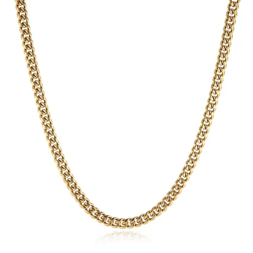 Chain, stainless steel, Cuban link, 9 mm