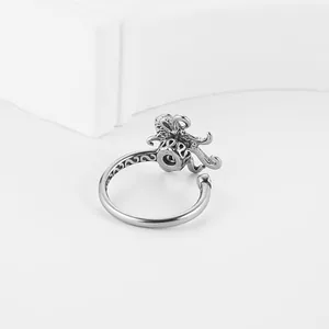 Octopus Fidget Spinner Ring, stainless steel, another view