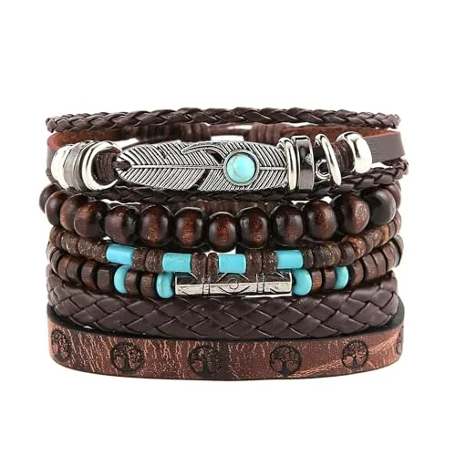 Braided Cuff Bracelet, leather, rope chain