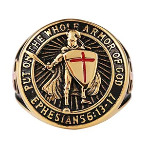 Knights Templar Ring, stainless steel, another view