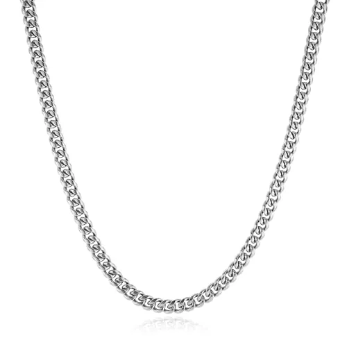 Chain, stainless steel, Cuban link, 9 mm