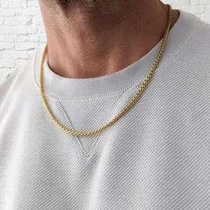 Chain, stainless steel, wheat link, 3 mm, another view