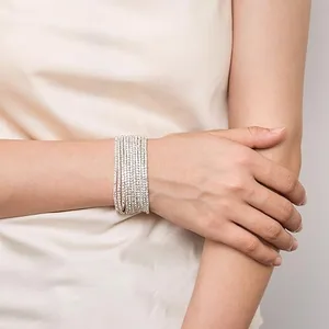 Tennis Stretch Bracelet, gold-plated steel, pack of 10, another view