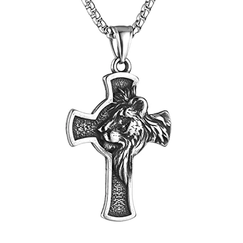 Cross Pendant, stainless steel, silver