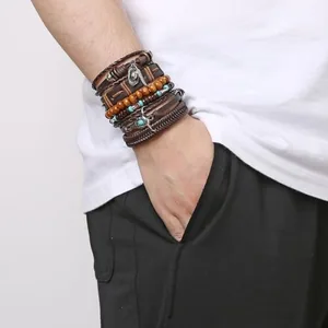 Braided Cuff Bracelet, leather, rope chain, another view