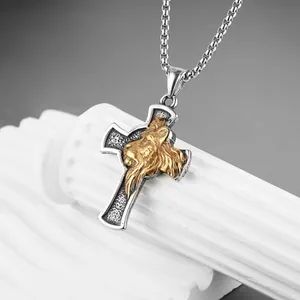 Cross Pendant, stainless steel, silver, another view