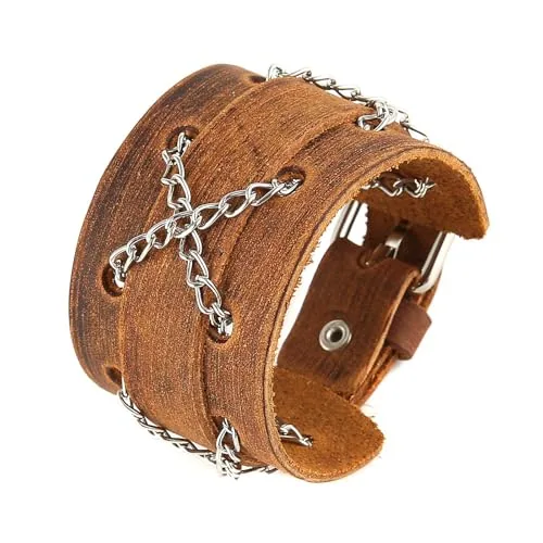Wristband, leather, brown