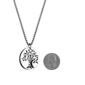 Tree Of Life Pendant, stainless steel, silver, another view