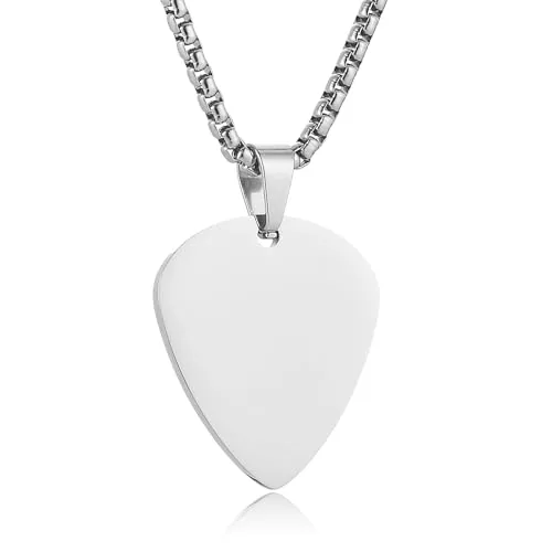 Guitar Pick Pendant, stainless steel, gold