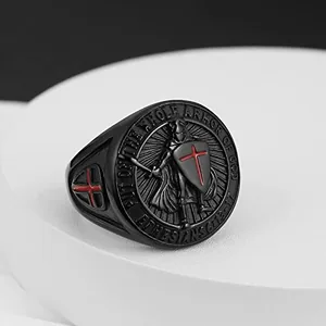 Knights Templar Ring, stainless steel, another view