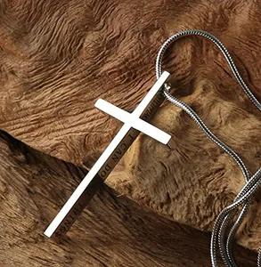 Bible Verse Pendant, stainless steel, another view