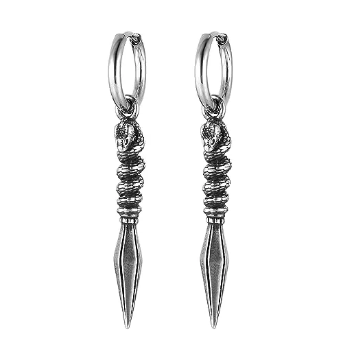 Sword Dangle Earrings, stainless steel