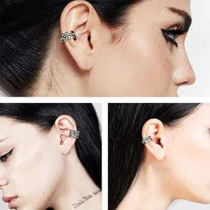 Ear Cuffs, gold-plated steel, pack of 3, silver, another view