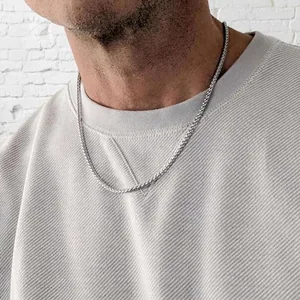 Chain, stainless steel, wheat link, 3 mm, another view