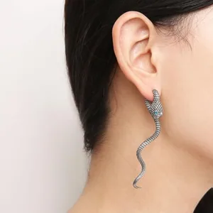 Snake Stud Earrings, stainless steel, another view