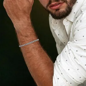 Length Bracelet, stainless steel, wheat chain, 22 in, another view