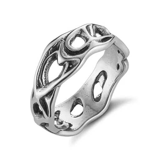 Irregular Hollow-Out Ring, stainless steel
