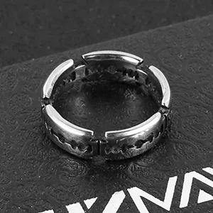 Edge Blades Ring, stainless steel, another view