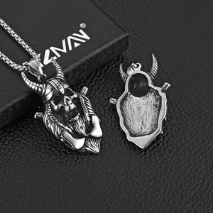 Skull Head Pendant, stainless steel, another view