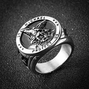 Michael Archangel Ring, stainless steel, another view