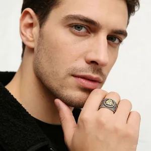 Viking Valknut Ring, stainless steel, another view