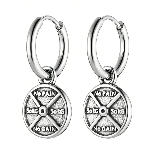 Dangle Hoop Earrings, stainless steel