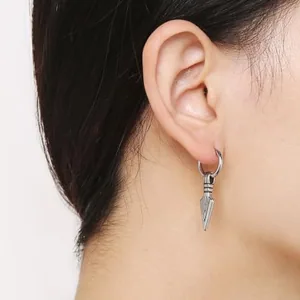 Sword Dangle Earrings, stainless steel, another view