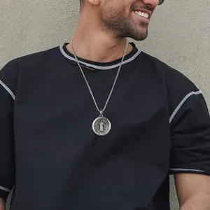 Saint Benedict Pendant, stainless steel, 22 in, another view