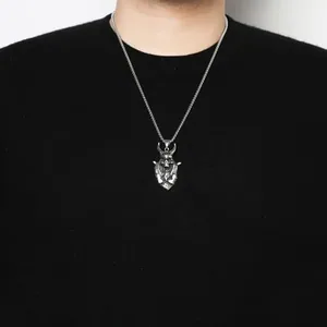 Skull Head Pendant, stainless steel, another view