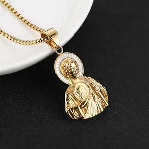 Jesus Pendant, gold-plated steel, gold, another view