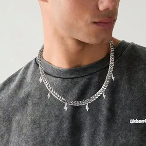 Streetwear Pendant, stainless steel, curb chain, another view
