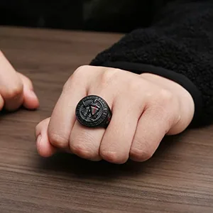 Knights Templar Ring, stainless steel, another view
