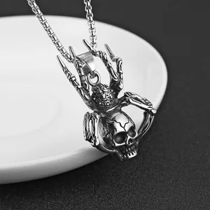 Skull Head Pendant, stainless steel, another view