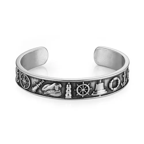 Nautical Bangle, stainless steel, 11 mm