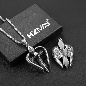 Angel Wing Pendant, stainless steel, another view