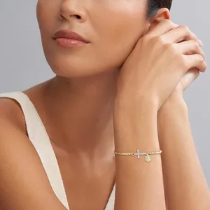 Saint Benedict Cross Bracelet, gold-plated steel, gold, another view