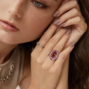 Amber Crystal Ring, gold-plated steel, gold, another view