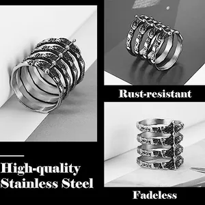 Spine Skeleton Ring, stainless steel, another view