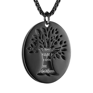 Tree Of Life Pendant, stainless steel, black, another view