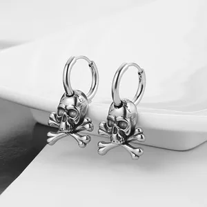 Pirate Skull Earrings, stainless steel, another view